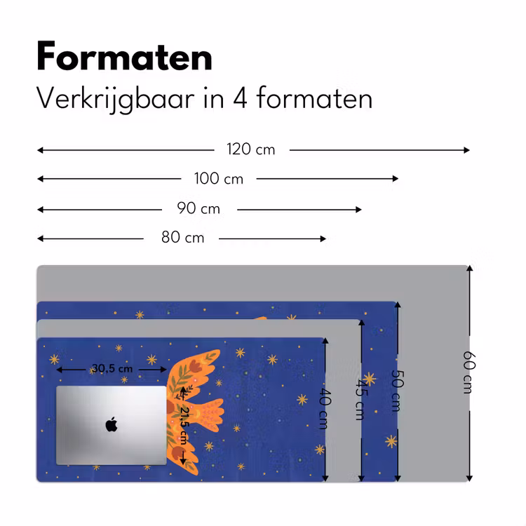 Bureau onderlegger - Vogel - Bloemen - Decoratief - Oranje - Blauw — 8