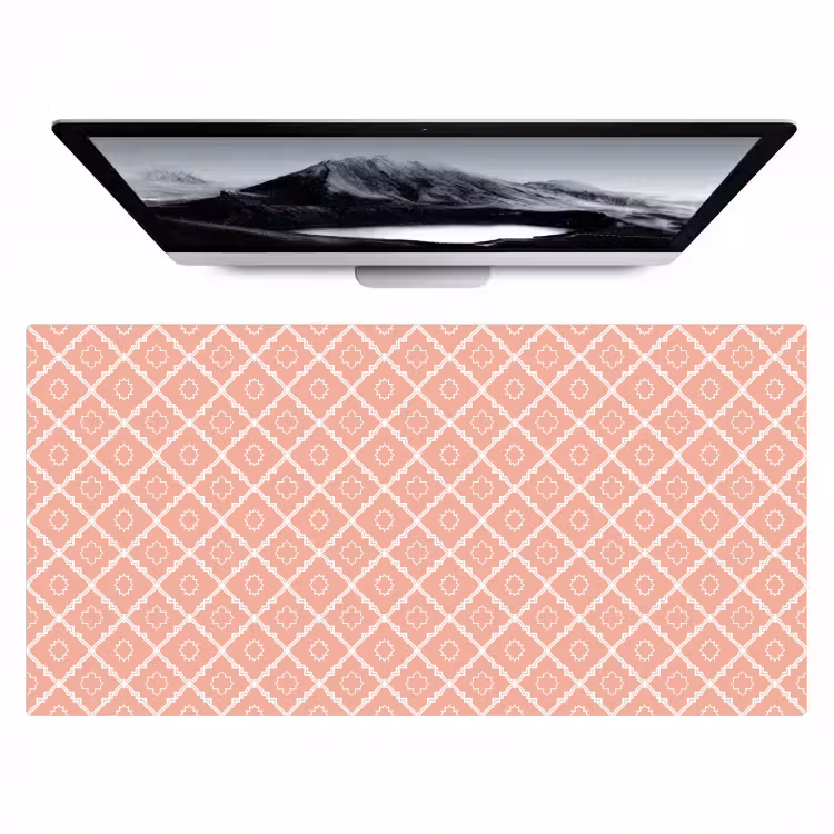 Bureau onderlegger - Zalmroze - Geometrisch - Elegant - Patroon — 1