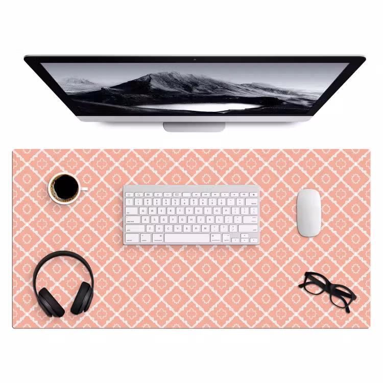 Bureau onderlegger - Zalmroze - Geometrisch - Elegant - Patroon — 4
