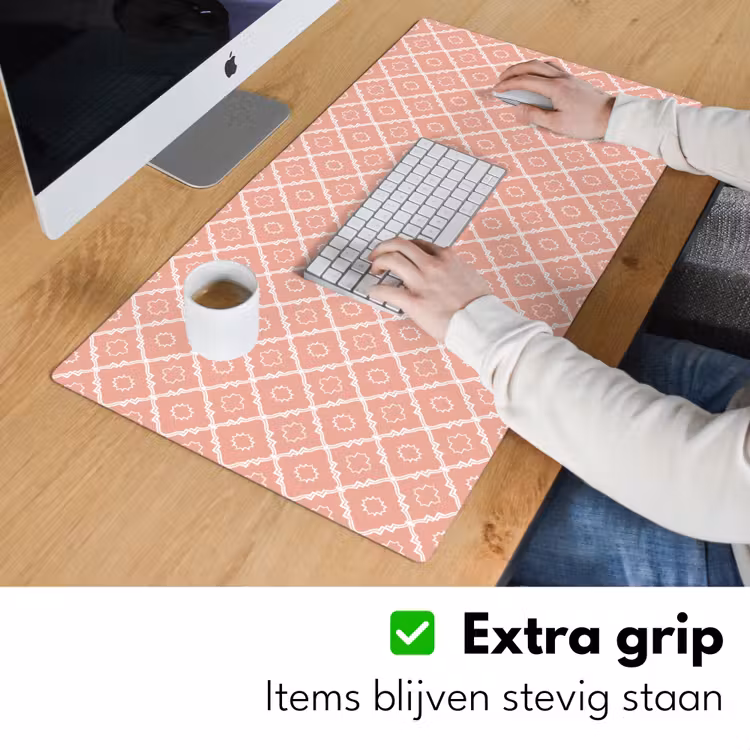 Bureau onderlegger - Zalmroze - Geometrisch - Elegant - Patroon — 6