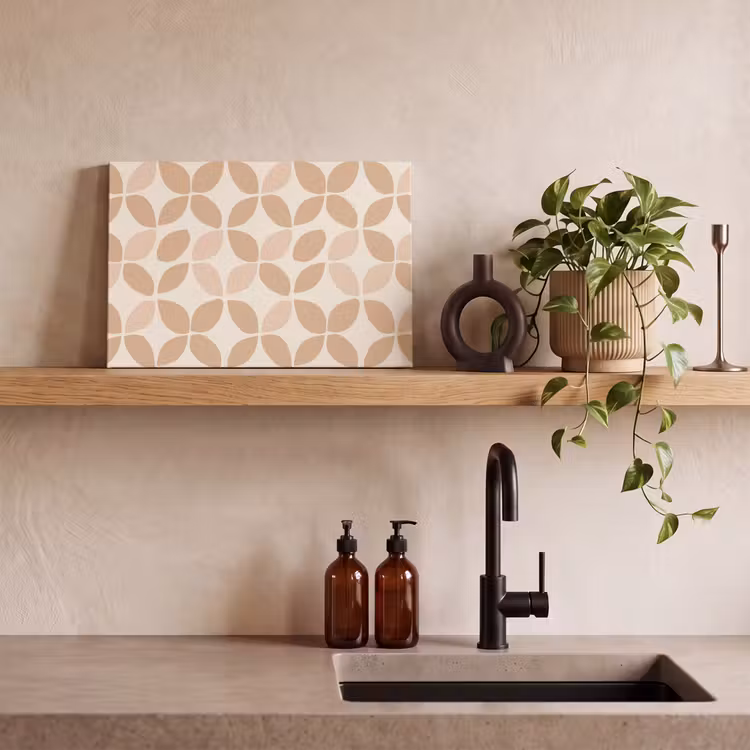 Canvas schilderij - Beige - Bladeren - Minimalistisch - Patroon — 2