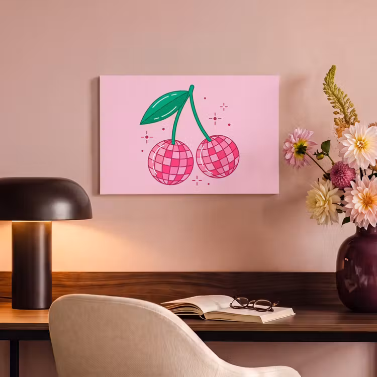 Canvas schilderij - Decoratie - Disco-bal - Feest - Roze — 4