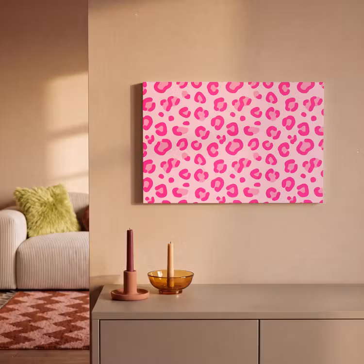 Canvas schilderij - Dierenprint - Patroon - Abstract - Modern - Roze — 2