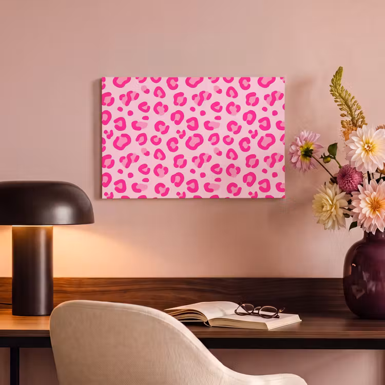 Canvas schilderij - Dierenprint - Patroon - Abstract - Modern - Roze — 4