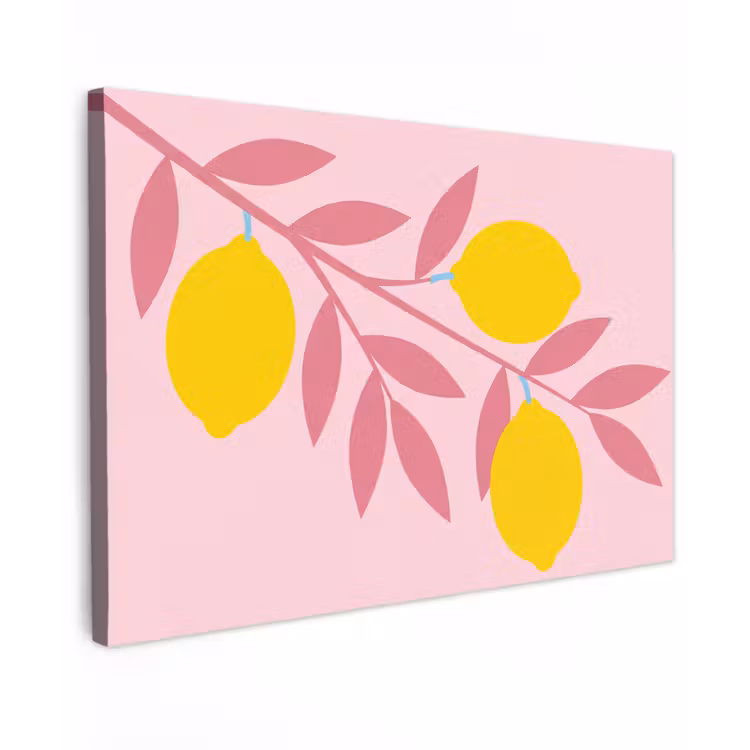 Canvas schilderij - Fruit - Tak - Natuur - Abstract - Roze — 1