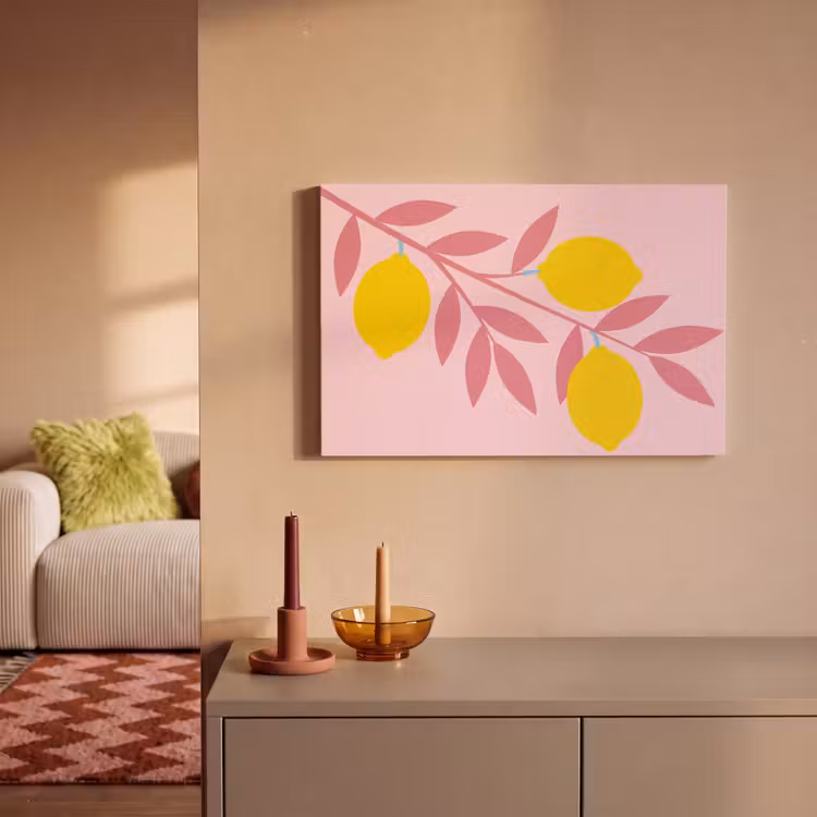 Canvas schilderij - Fruit - Tak - Natuur - Abstract - Roze — 2