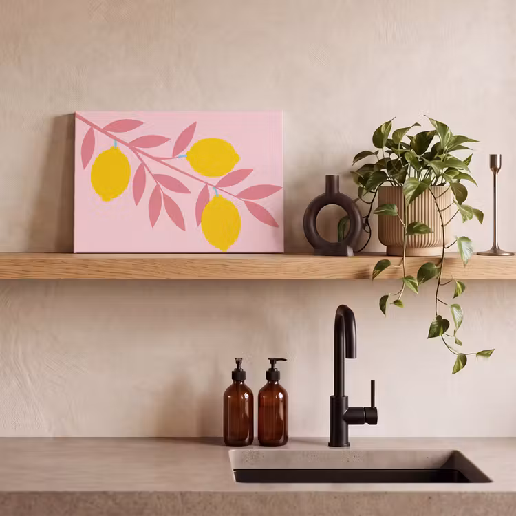 Canvas schilderij - Fruit - Tak - Natuur - Abstract - Roze — 3