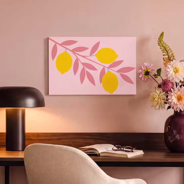 Canvas schilderij - Fruit - Tak - Natuur - Abstract - Roze — 4