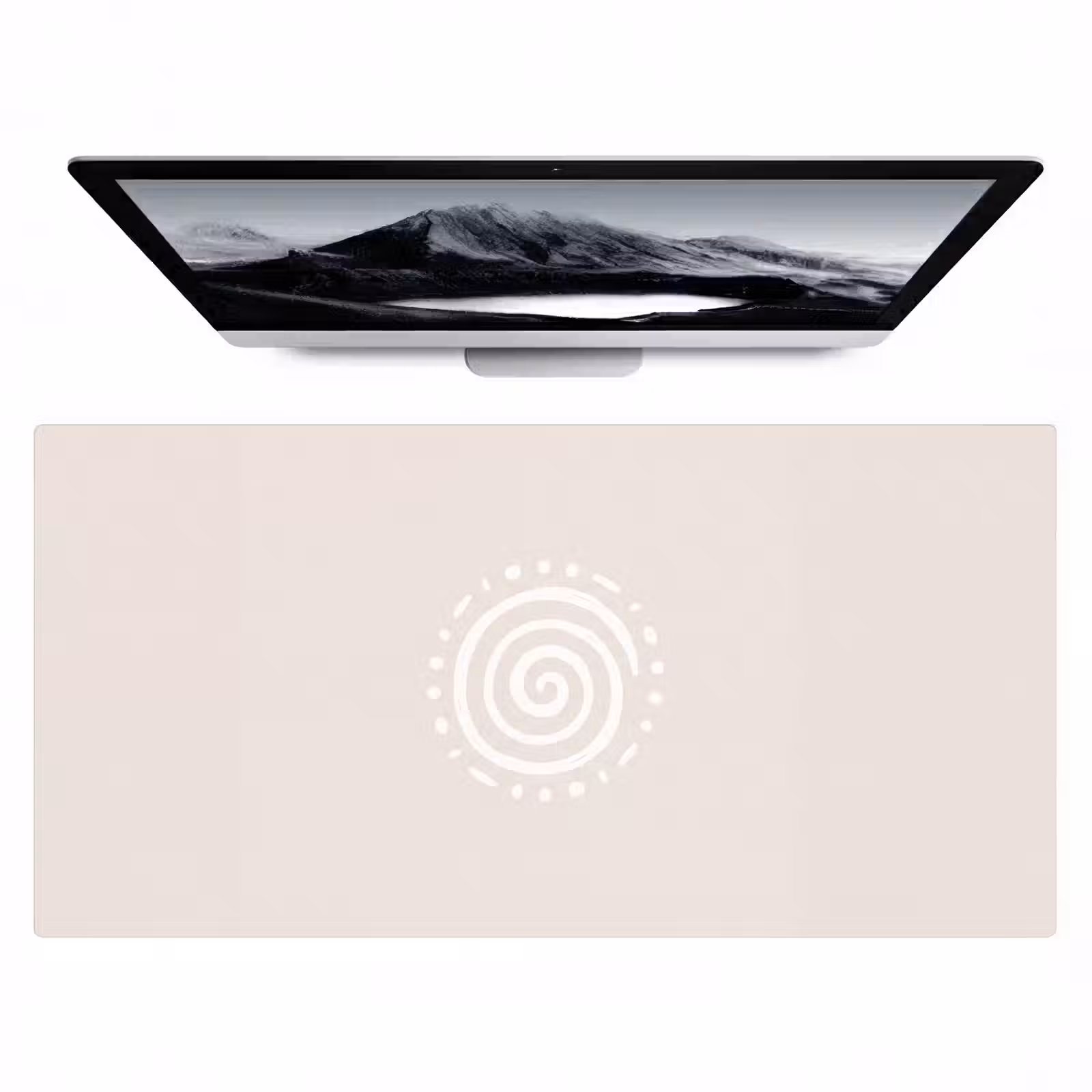 Bureau onderlegger - Symbool - Spiraal - Abstract - Minimalistisch - Beige — 1