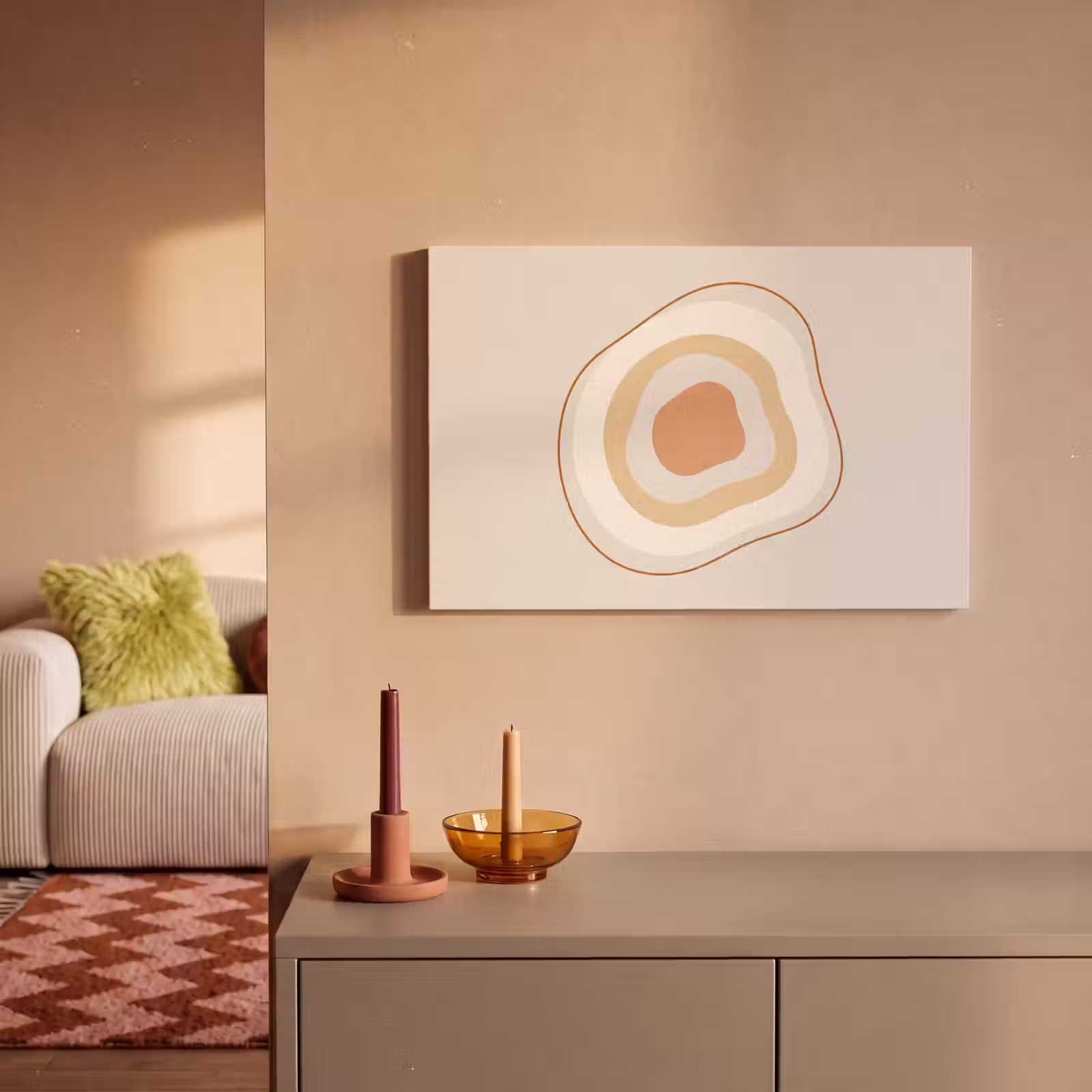 Canvas schilderij - Abstract - Organisch - Modern - Beige - Kunst — 1