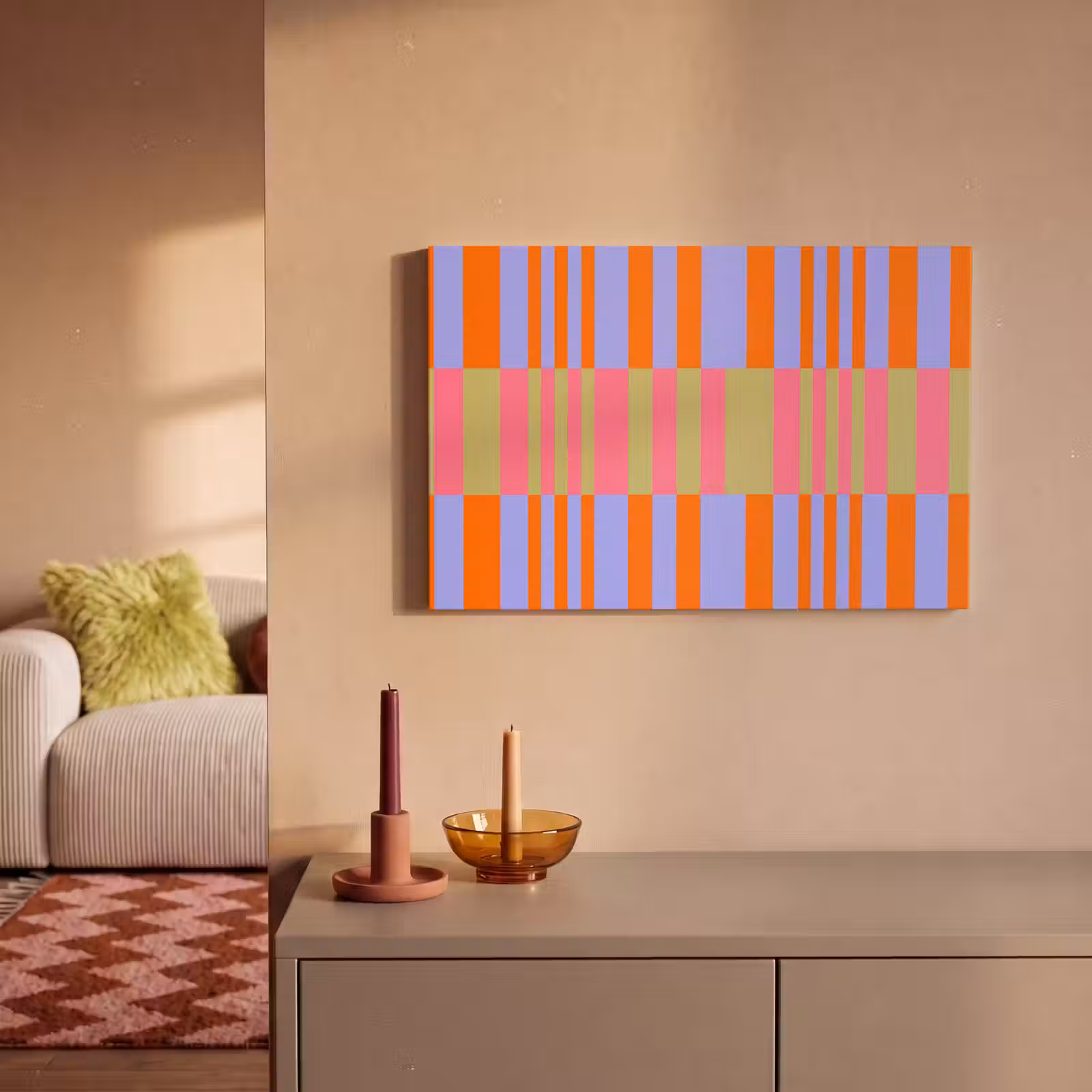 Canvas schilderij - Abstract - Patroon - Geometrisch - Kleurrijk - Modern — 1