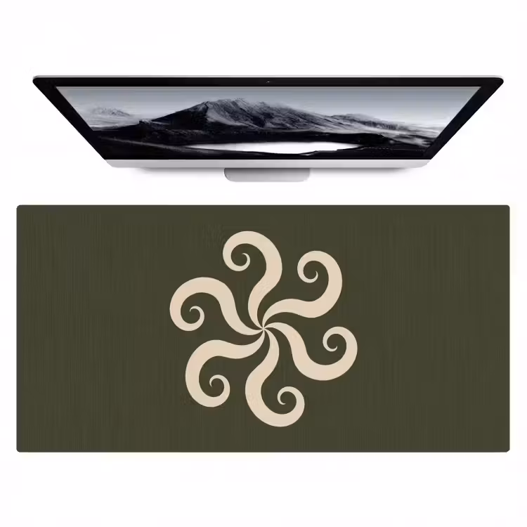 Bureau onderlegger - Patroon - Spiraal - Abstract - Modern - Groen — 1