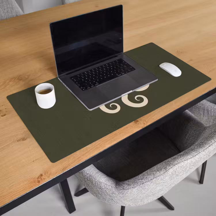 Bureau onderlegger - Patroon - Spiraal - Abstract - Modern - Groen — 3