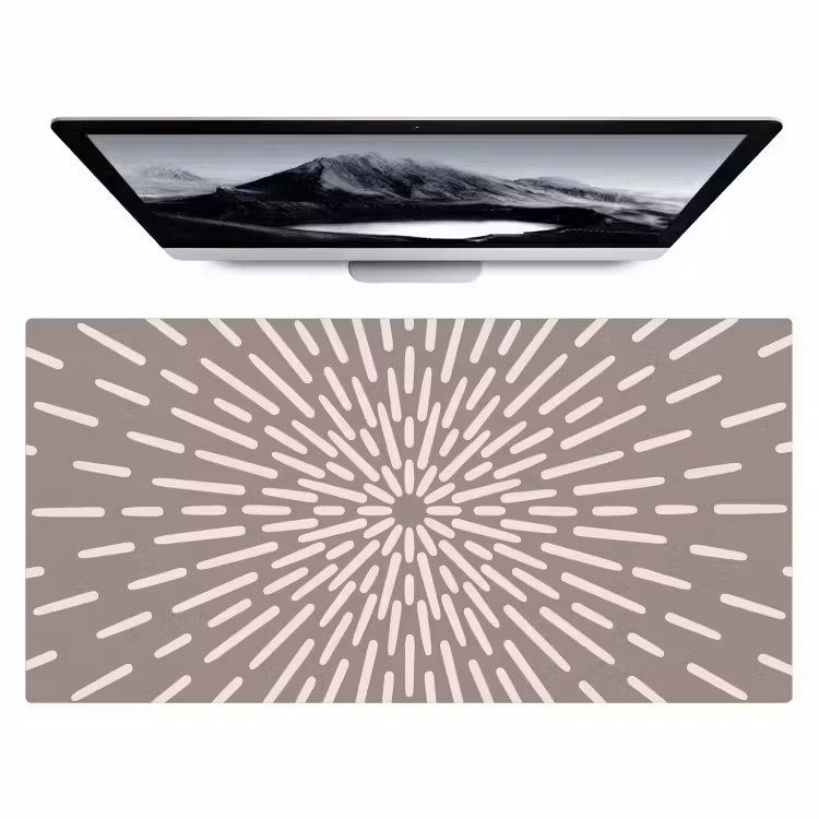 Bureau onderlegger - Patroon - Stralen - Abstract - Modern - Grijs — 1