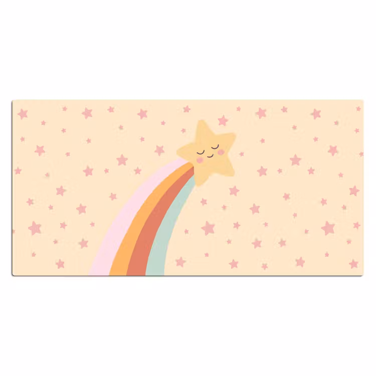 Bureau onderlegger - Ster - Regenboog - Nacht - Illustratie - Pastel — 2