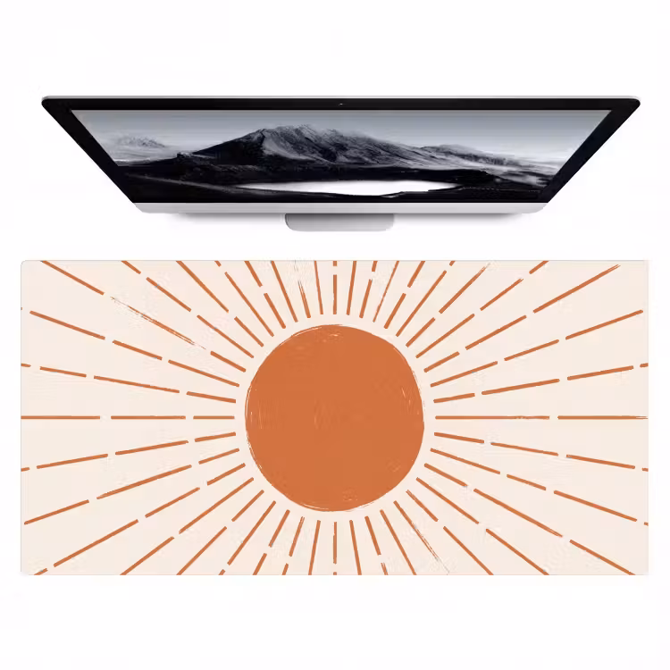 Bureau onderlegger - Zon - Stralen - Abstract - Terracotta - Modern — 1