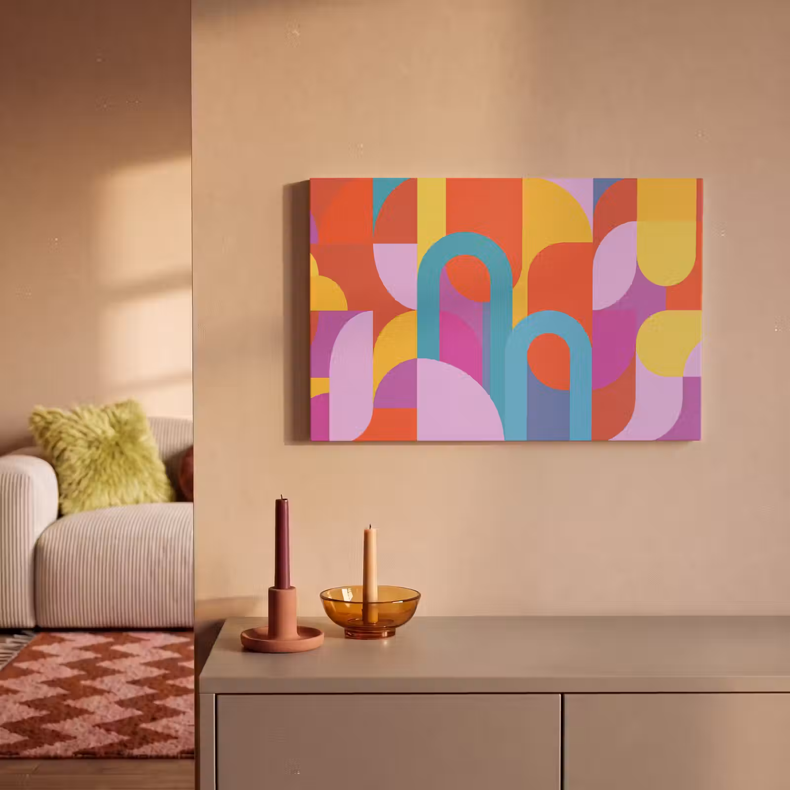 Canvas schilderij - Abstract - Geometrie - Kleurrijk - Modern - Kunst — 1