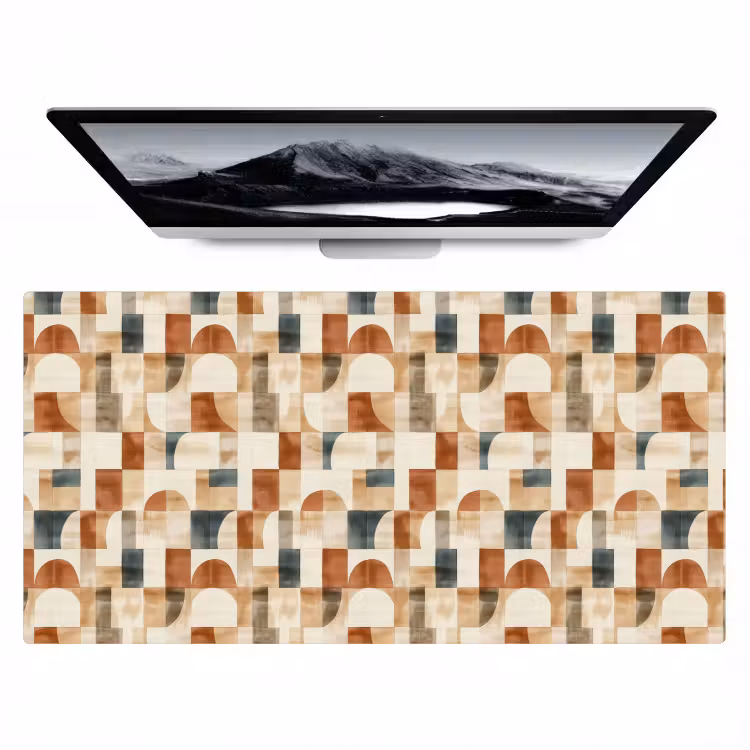 Bureau onderlegger - Terracotta - Geometrisch - Aquarel - Textuur — 1