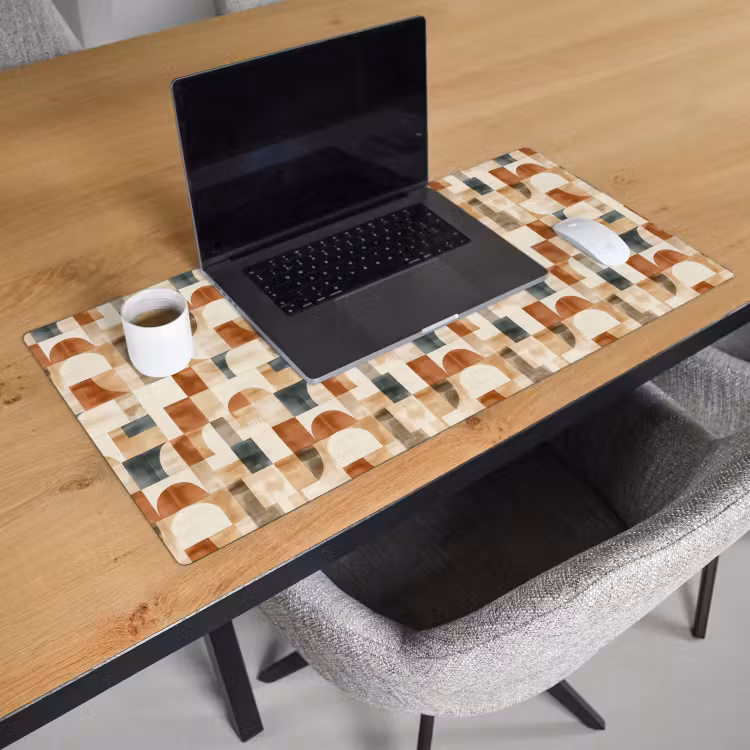 Bureau onderlegger - Terracotta - Geometrisch - Aquarel - Textuur — 3