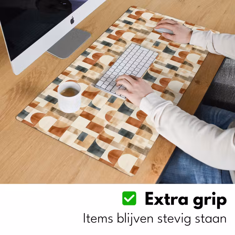 Bureau onderlegger - Terracotta - Geometrisch - Aquarel - Textuur — 6