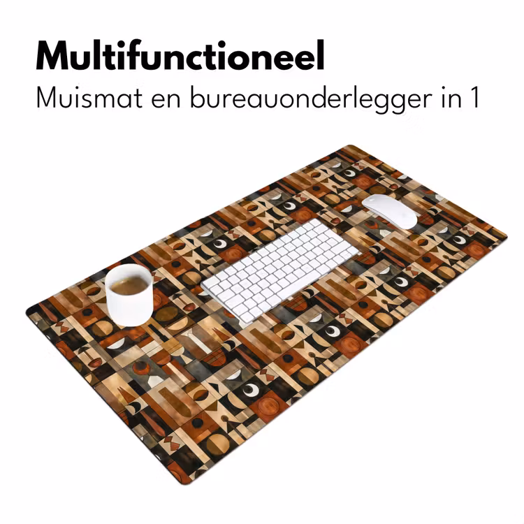 Bureau onderlegger - Terracotta - Geometrisch - Mid-Century - Patroon — 7