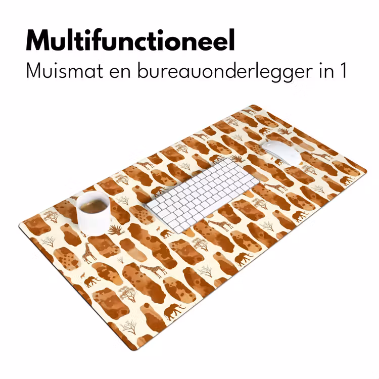 Bureau onderlegger - Terracotta - Safari - Dieren - Patroon — 7