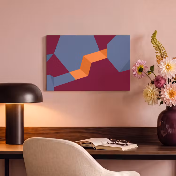 Canvas schilderij - Abstract - Vormen - Modern - Blauw - Oranje — 3