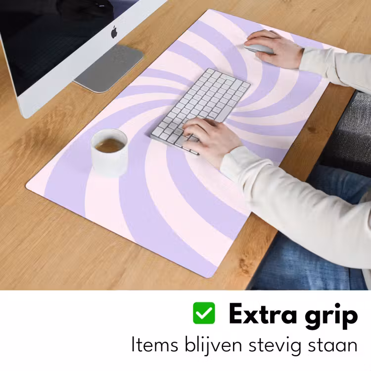 Bureau onderlegger - Patroon - Spiraal - Abstract - Modern - Paars-Roze — 6