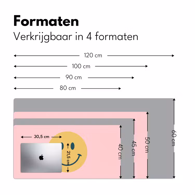 Bureau onderlegger - Smiley - Geel - Roze - Symbool - Minimalistisch — 8