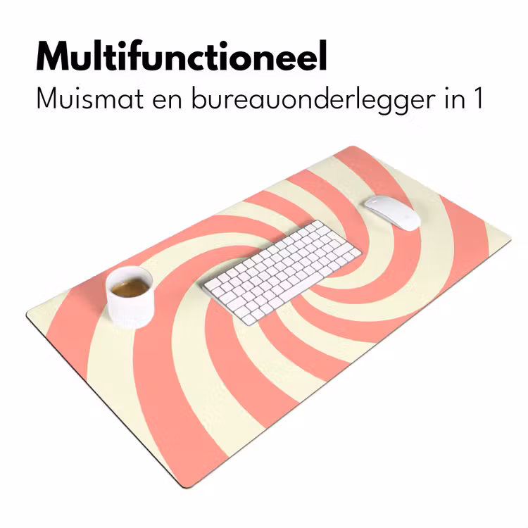 Bureau onderlegger - Spiraal - Patroon - Abstract - Roze - Beige — 7