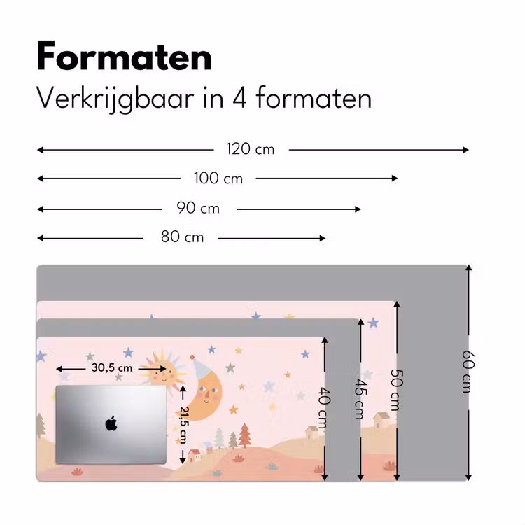 Bureau onderlegger - Zon - Maan - Sterren - Kinderkamer - Pastel — 8
