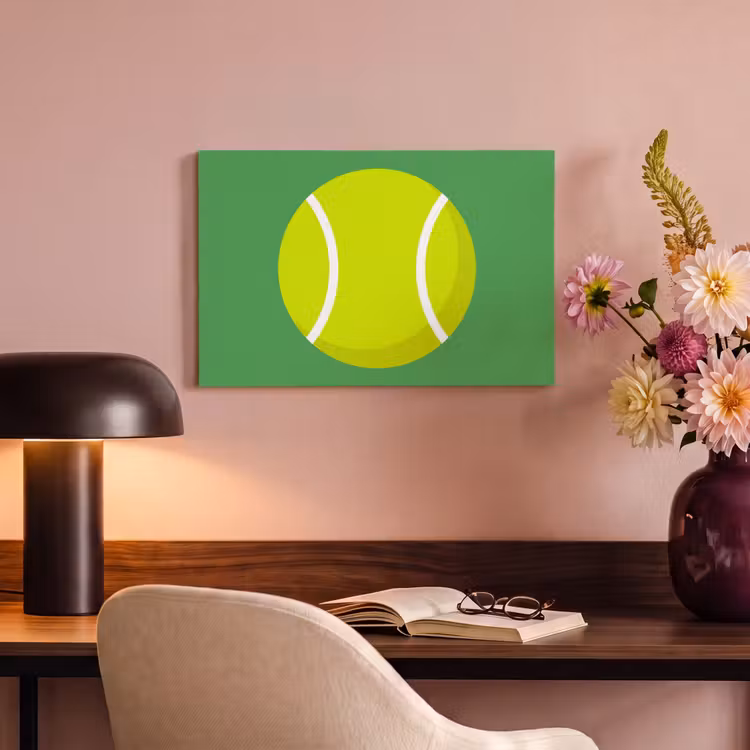 Canvas schilderij - Bal - Geel - Sport - Groen - Illustratie — 3