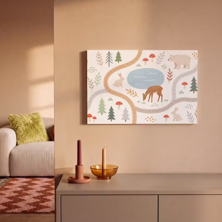 Canvas schilderij - Dieren - Bos - Illustratie — 1