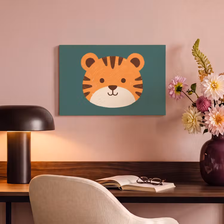 Canvas schilderij - Dieren - Kop - Oranje - Illustratie - Modern — 3