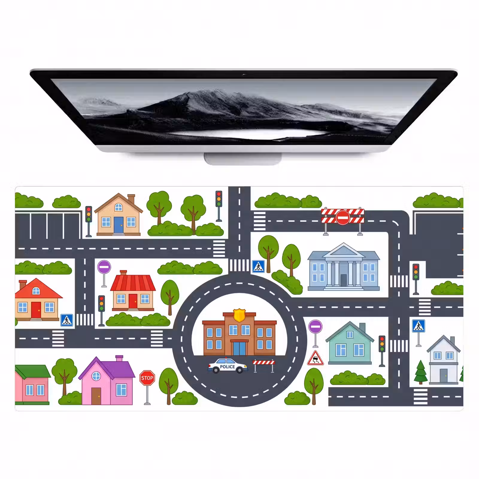 Bureau onderlegger - Stad - Plattegrond - Illustratie — 1