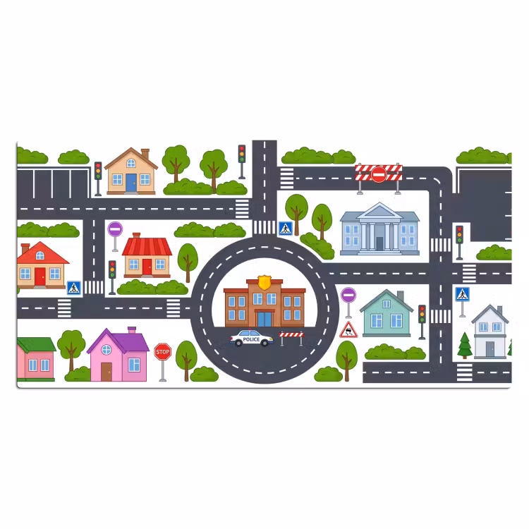 Bureau onderlegger - Stad - Plattegrond - Illustratie — 2
