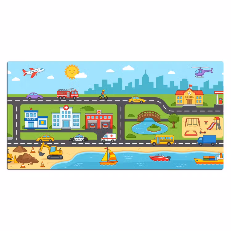 Bureau onderlegger - Stad - Verkeer - Cartoon — 2