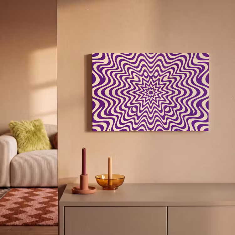 Canvas schilderij - Abstract - Golven - Optisch - Modern - Paars — 1