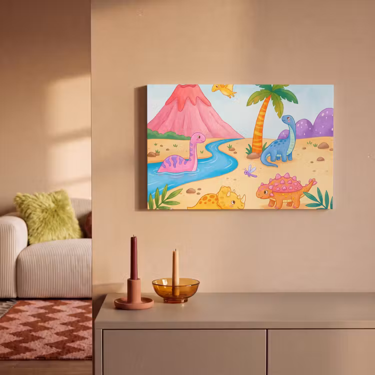 Canvas schilderij - Dinosaurus - Jungle - Illustratie — 1