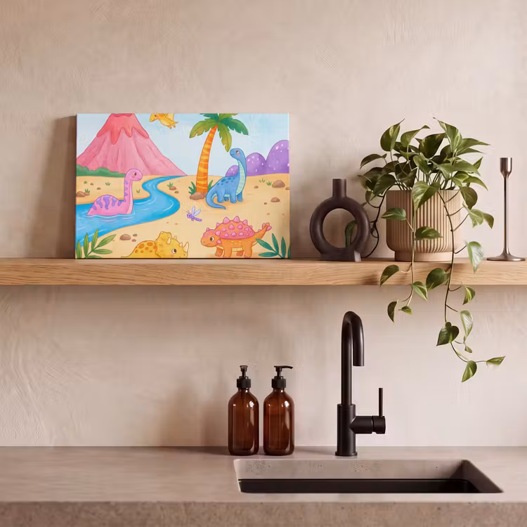 Canvas schilderij - Dinosaurus - Jungle - Illustratie — 2