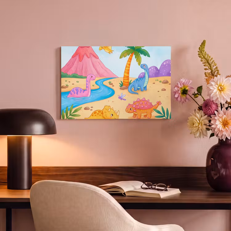 Canvas schilderij - Dinosaurus - Jungle - Illustratie — 3