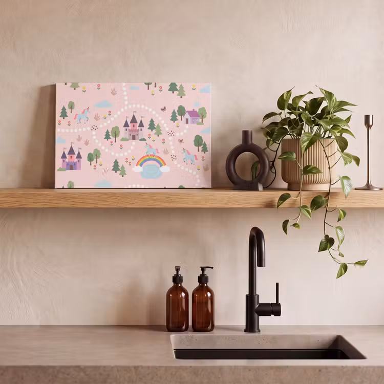 Canvas schilderij - Eenhoorn - Kasteel - Fantasy — 2