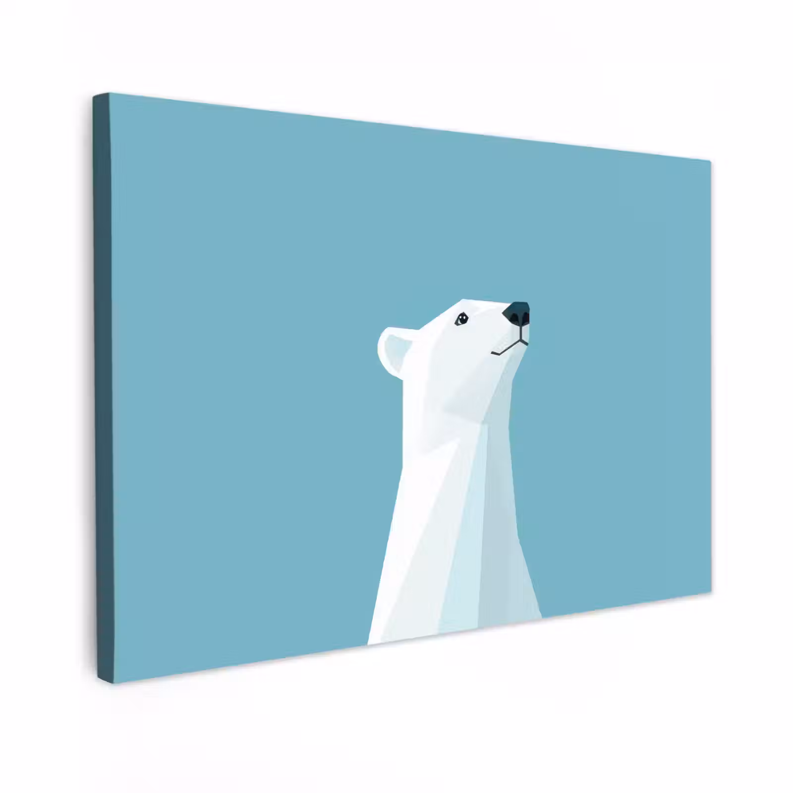 Canvas schilderij - Ijsbeer - Lichtblauw - Minimalistisch — 1