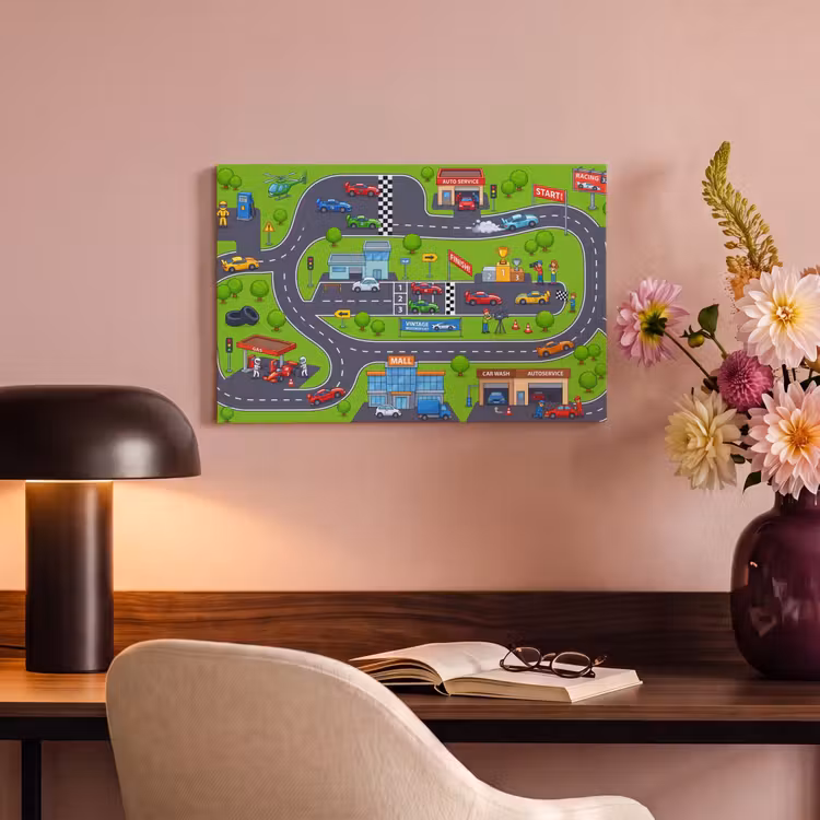 Canvas schilderij - Circuit - Auto - Cartoon — 3