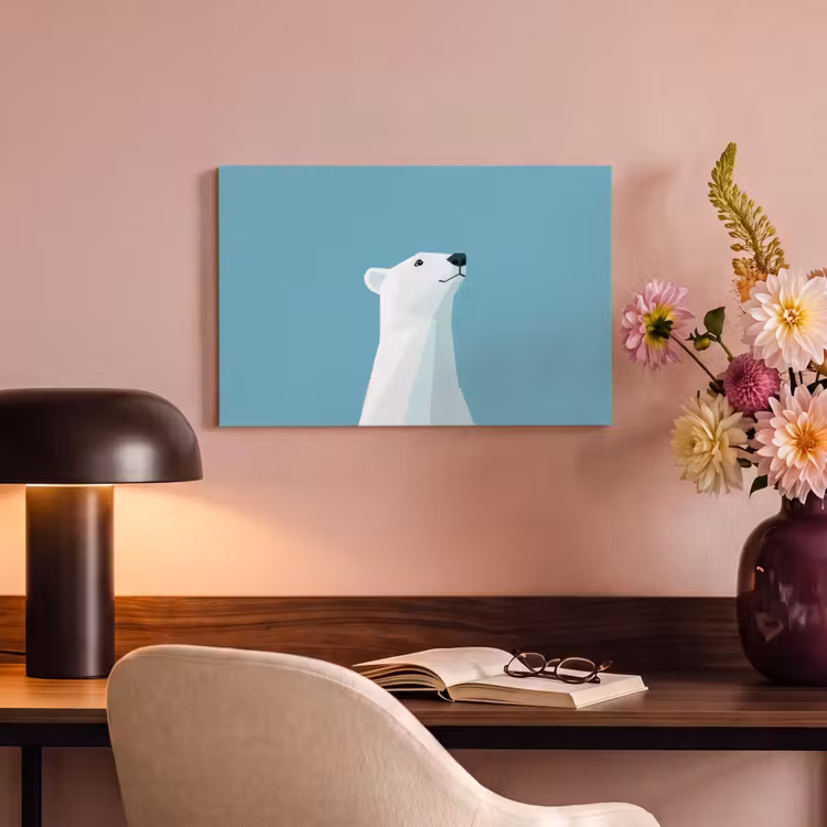 Canvas schilderij - Ijsbeer - Lichtblauw - Minimalistisch — 4