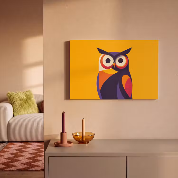 Canvas schilderij - Uil - Grafisch - Kleurrijk - Ogen — 2