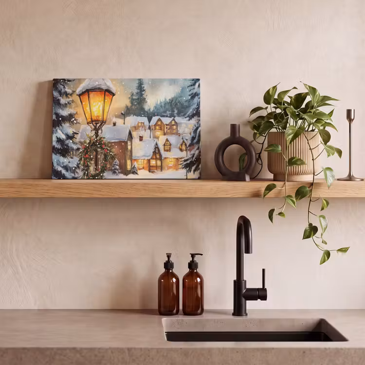Canvas schilderij - Kerstdorp - Huizen - Sneeuw - Kerst — 3