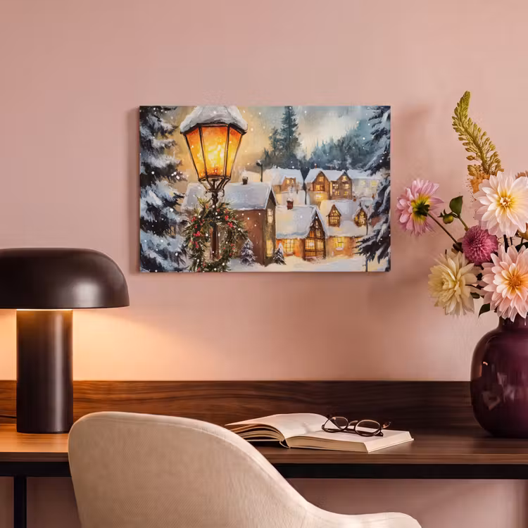 Canvas schilderij - Kerstdorp - Huizen - Sneeuw - Kerst — 4