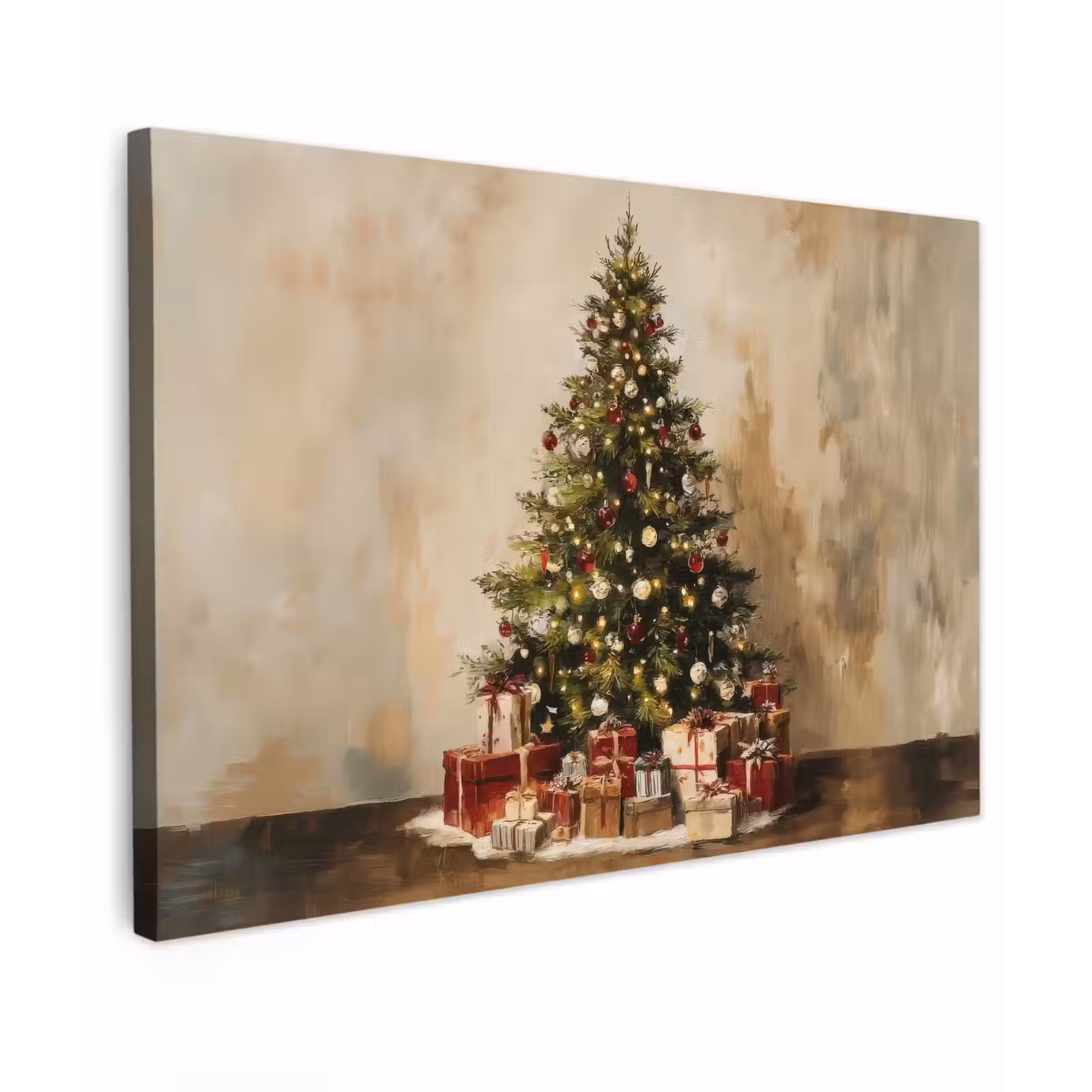 Canvas schilderij - Kerstboom - Versierd - Kleurrijk — 1
