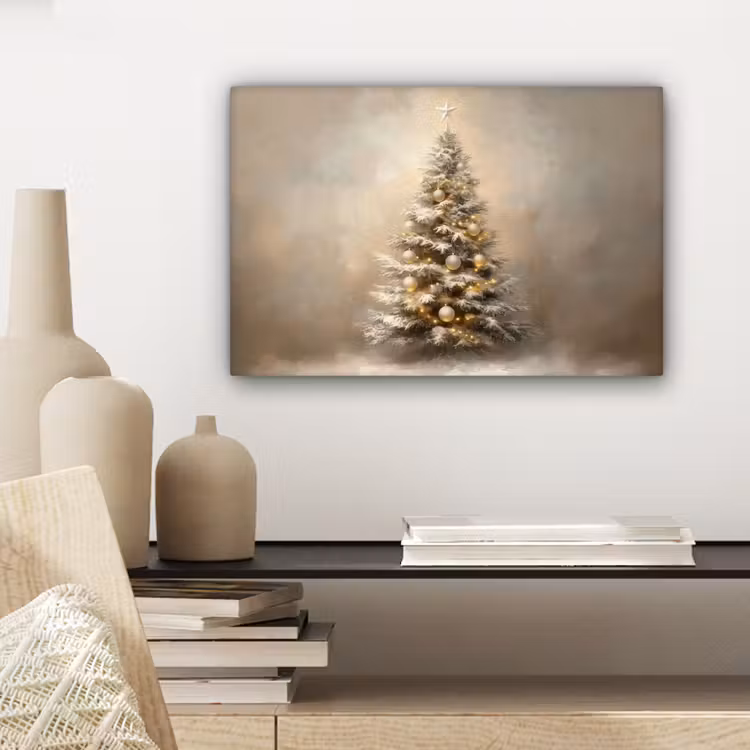 Canvas schilderij - Kerst - kerstboom - Sneeuw - Art — 5